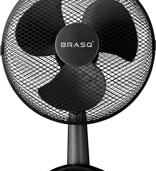 BRASQ Tischventilator - 30 cm - Schwarz - 3 Geschwindigkeiten - Standventilator - 40 Watt Wohnen & Kochen