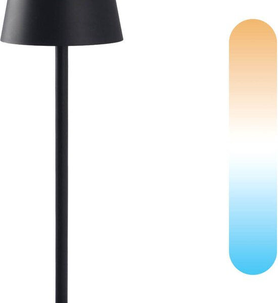 BREND BR-2228 Kabellose Tischleuchte für Innen und Außen - Dekorative und dimmbare Lampe - Wiederaufladbare Beleuchtung mit 3 Lichtstufen - IP44 - Schwarz Wohnen & Kochen