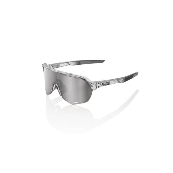 Brille 100% S2 polierter durchscheinender grauer Kristall (HIPER SILVER MIRROR LENS) Fahrradbrillen