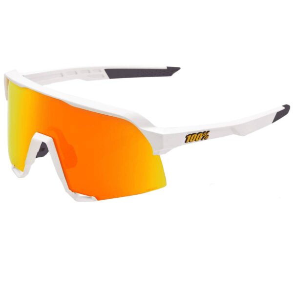 Brille 100% S3 Soft Tact Weiß - Hyper Red Multilayer Mirror Lens Fahrradbrillen