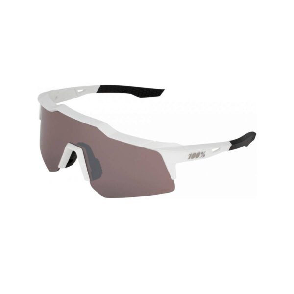 Brille 100% Speedcraft XS Mattweiß HiPER Silbergläser Fahrradbrillen