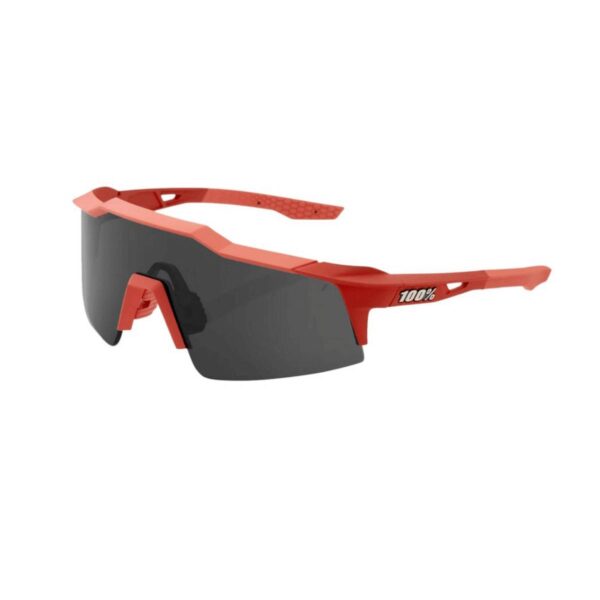 Brille 100% Speedcraft XS Soft Tac Coral - Rauchglas Fahrradbrillen