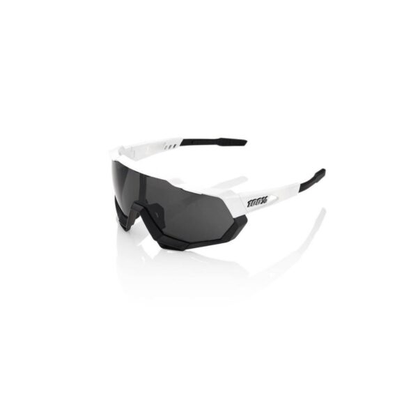 Brille 100% Speedtrap Matte White Smoked Lens Fahrradbrillen
