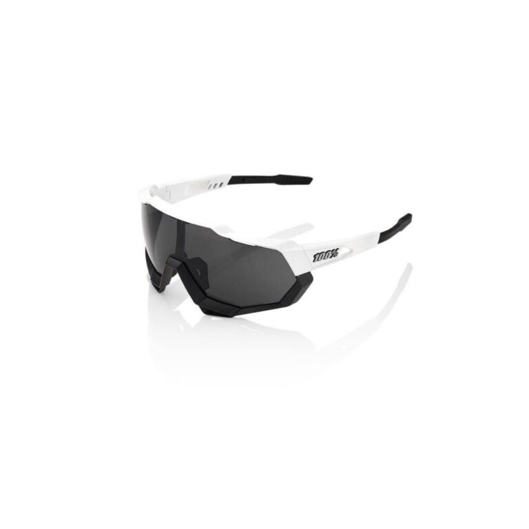 Brille 100% Speedtrap Matte White Smoked Lens Fahrradbrillen