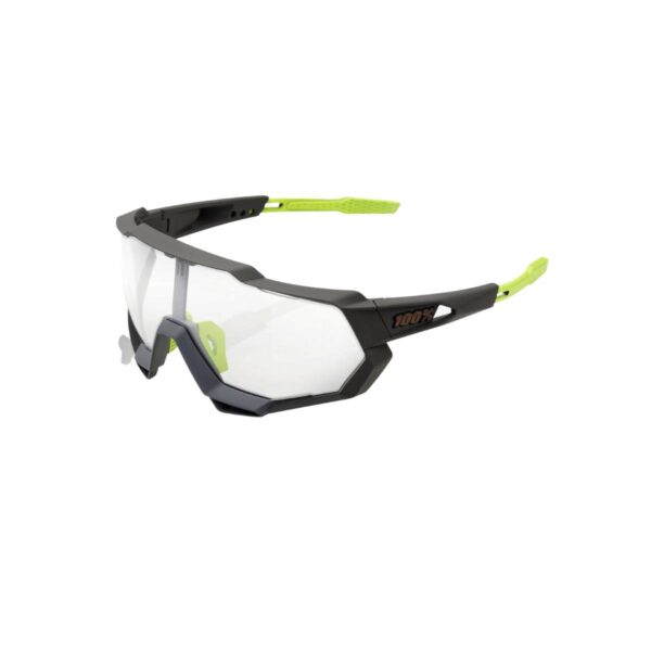 Brille 100% Speedtrap Soft Tact Cool Grey - Photochrome Linse Fahrradbrillen