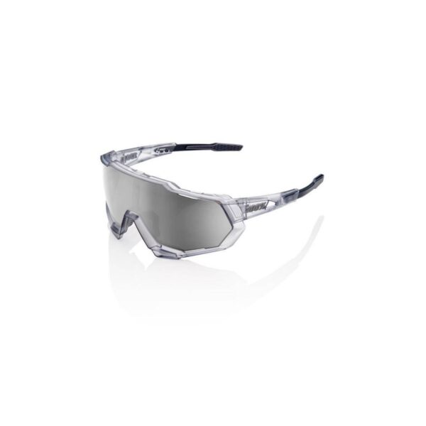 Brille 100% Speedtrap Translucent grau Mirror Hyper Silver Linse Fahrradbrillen