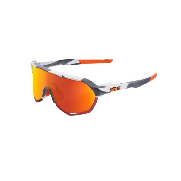 Brillen 100% S2 Soft Tact Orange Weiß Fahrradbrillen