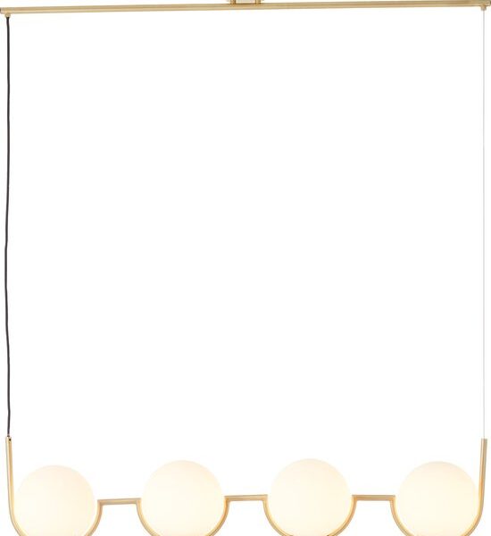 Brilliant Glint Hängeleuchte 4-flammig Holz/Messingglas/Metall 4x D45