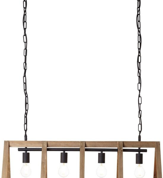BRILLIANT - Matrix Nature - Pendelleuchte 4 Licht - 230 V - Holz antik - Schwarz Korund - Dimmbar Wohnen & Kochen