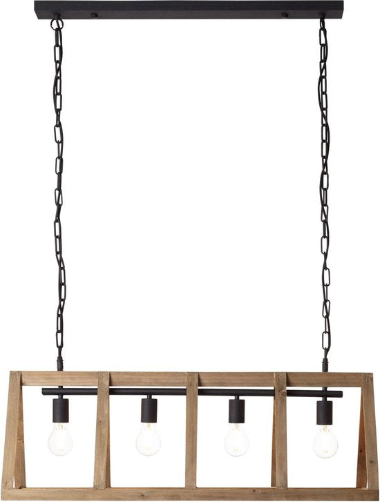 BRILLIANT - Matrix Nature - Pendelleuchte 4 Licht - 230 V - Holz antik - Schwarz Korund - Dimmbar Wohnen & Kochen