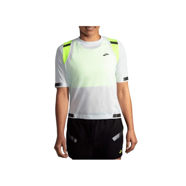 Brooks Carbonite Kurzarm-T-Shirt Grau Gelb Frau
