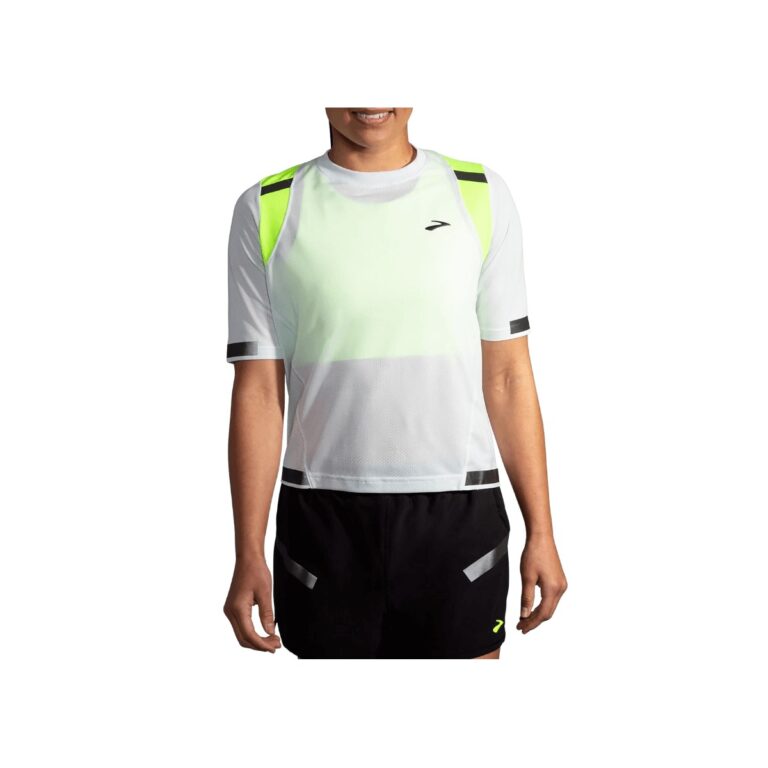 Brooks Carbonite Kurzarm-T-Shirt Grau Gelb Frau
