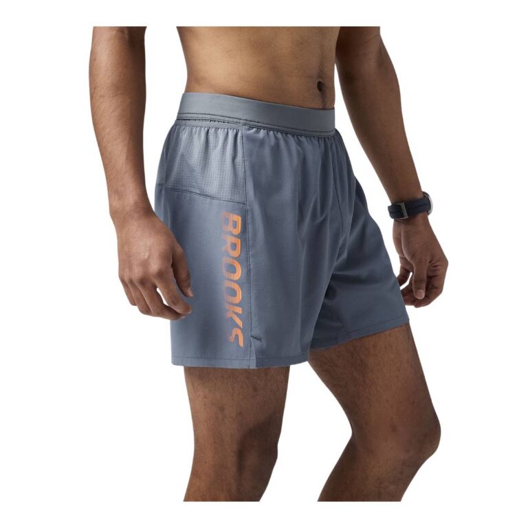 Brooks Journey 5" Shorts Grau Orange