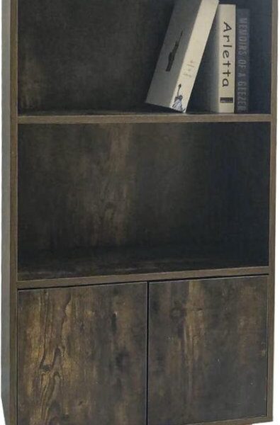 Bücherregal Wandschrank Stabiles industrielles Vintage-Design 120 cm hoch Wohnen & Kochen