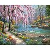 Büro - Malerei auf Zahlen Baum mit Fluss - 40x50cm Hobby & Sport