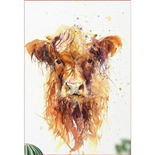 Büro - Malerei auf Zahlen - Kunstvolle Kuh - Multi - 40x50 cm Hobby & Sport