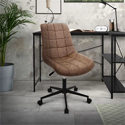 Bürostuhl auf Rollen Braun mit Kunstlederbezug und Metallgestell ML-Design 5886
