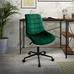 Bürostuhl auf Rollen Grün mit Samtbezug und Metallgestell ML-Design 5886