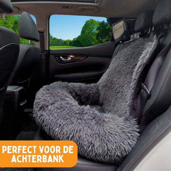 By Cee Cee Car Seat Dog Deluxe Back Seat - Hundekorb Auto mit Sicherheitsgurt - Autokorb Hund - Hundesitz - Großer Hund - Dunkelgrau - Größe M Auto & Fahrrad