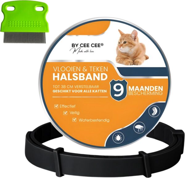 By Cee Cee - Floh- und Zeckenhalsband für Katzen - Schwarz - 38 cm (kann auf die richtige Größe zugeschnitten werden) Wohnen & Kochen