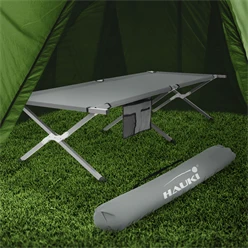 Campingbett Feldbett klappbar 210x83x46 cm Grau mit Tragetasche bis 150 kg HAUKI 1014