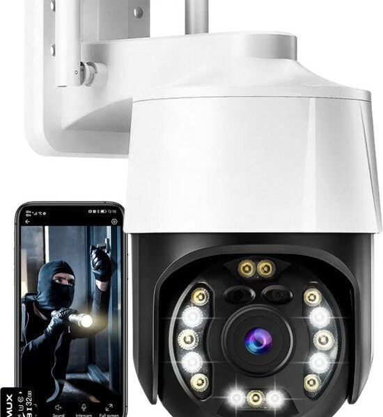 Camux Cam-VisionX Sicherheitskamera Outdoor IP66 - 3MP 2K Kamera - Outdoor Kamera mit Nachtsicht - Wifi mit App - Sicherheitskamera Haus & Garten