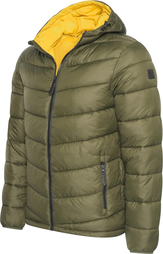 Cappuccino Italia - Herren Jacke Winter Kapuzen Winterjacke Army - Grün - Größe L Kleidung