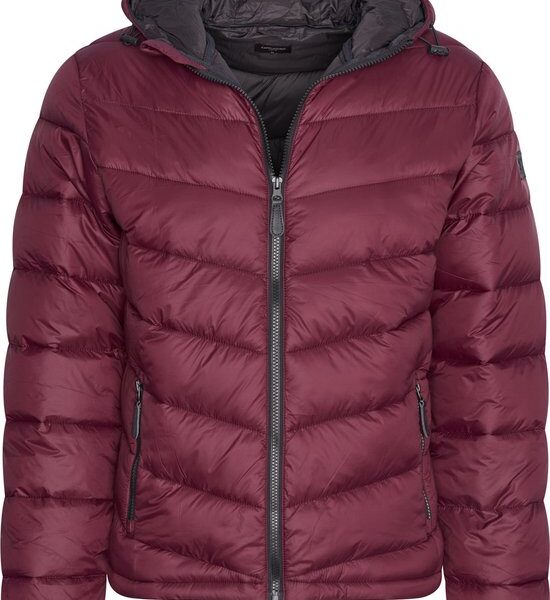 Cappuccino Italia - Herren Jacke Winter Kapuzen Winterjacke Burgund - Rot - Größe L Kleidung