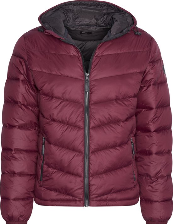 Cappuccino Italia - Herren Jacke Winter Kapuzen Winterjacke Cabernet - Rot - Größe M Kleidung