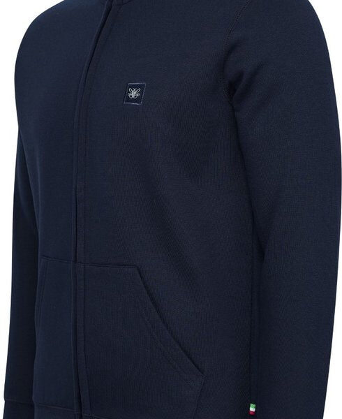 Cappuccino Italia - Herren Pullover Fleece Zip Jack - Blau - Größe L Kleidung