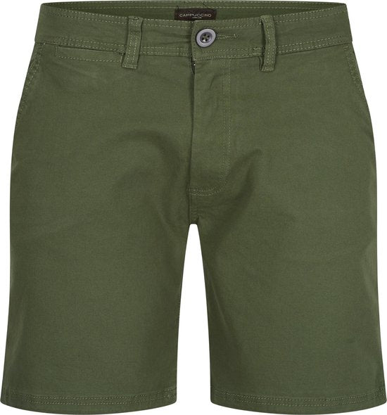 Cappuccino Italia - Herren Shorts Chino Short Army - Grün - Größe XL Kleidung