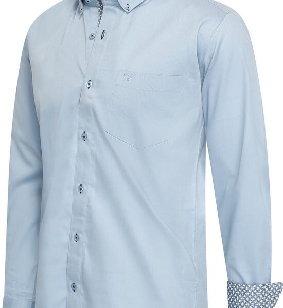Cappuccino Italia - Herren Stretch Hemd Ancona - Blau - Größe L Kleidung