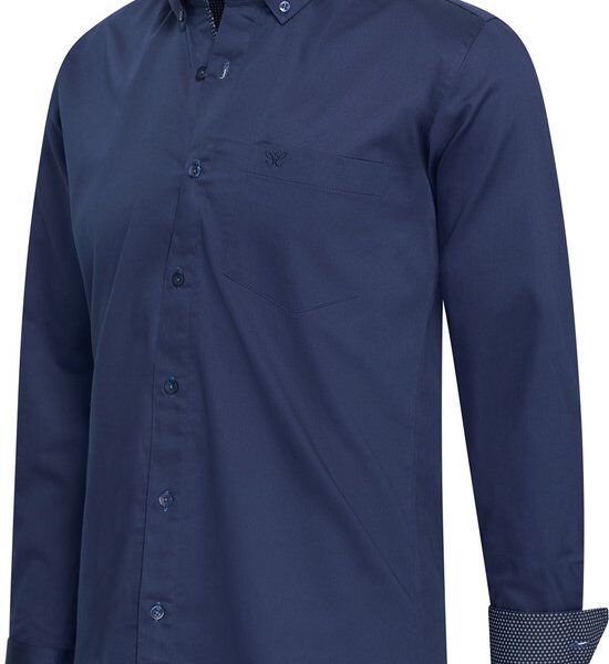 Cappuccino Italia - Herren Stretch Hemd Ancona - Blau - Größe L Kleidung