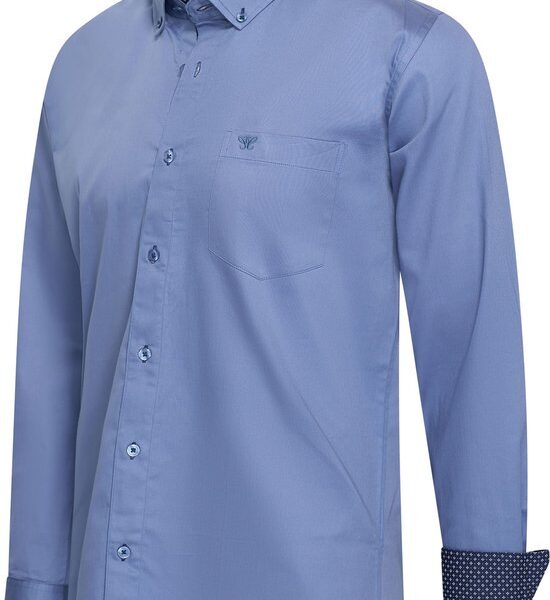 Cappuccino Italia - Herren Stretch Hemd Ancona - Blau - Größe M Kleidung