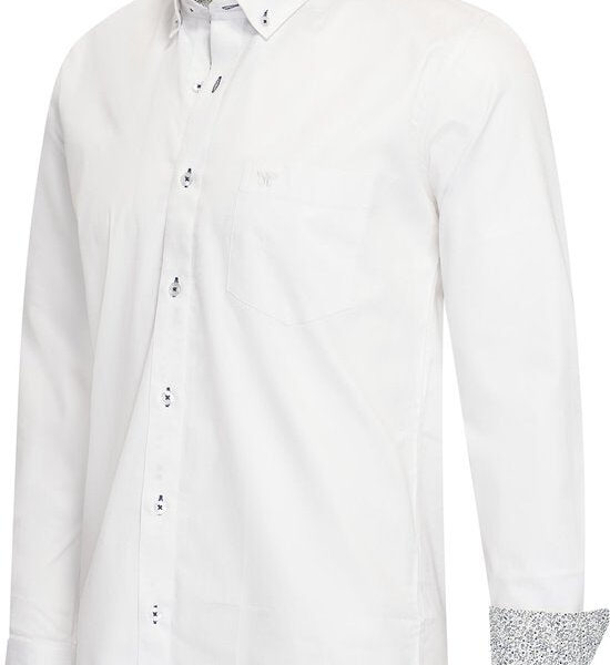 Cappuccino Italia - Herren Stretch Hemd Ancona - Weiß - Größe XL Kleidung