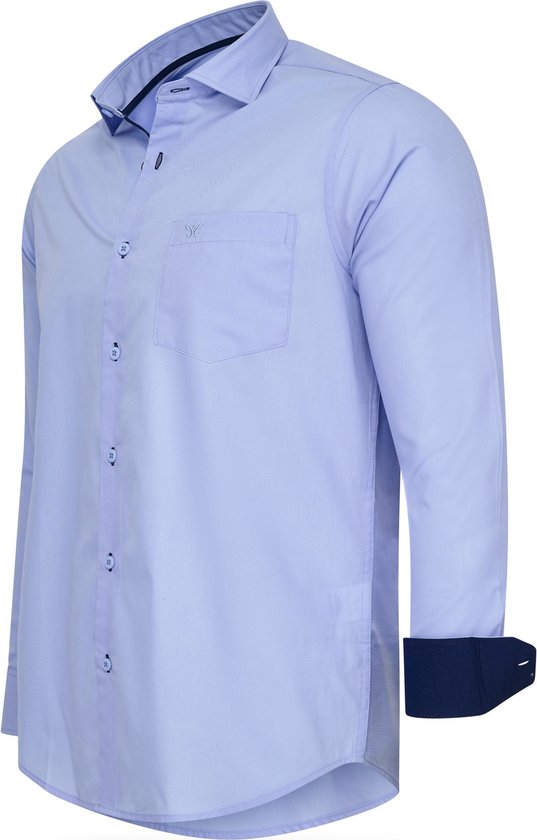 Cappuccino Italia - Herren Stretch Hemd Milano - Blau - Größe L Kleidung