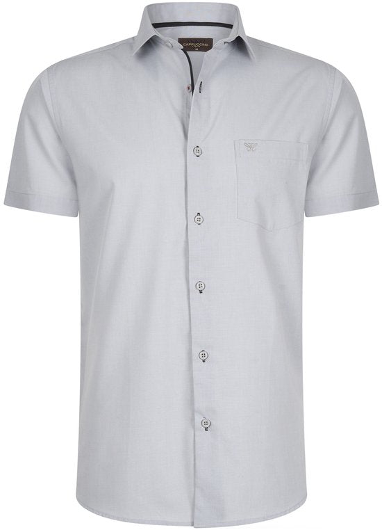 Cappuccino Italia - Herrenhemden Kurzarm Palermo - Grau - Größe 3XL Kleidung