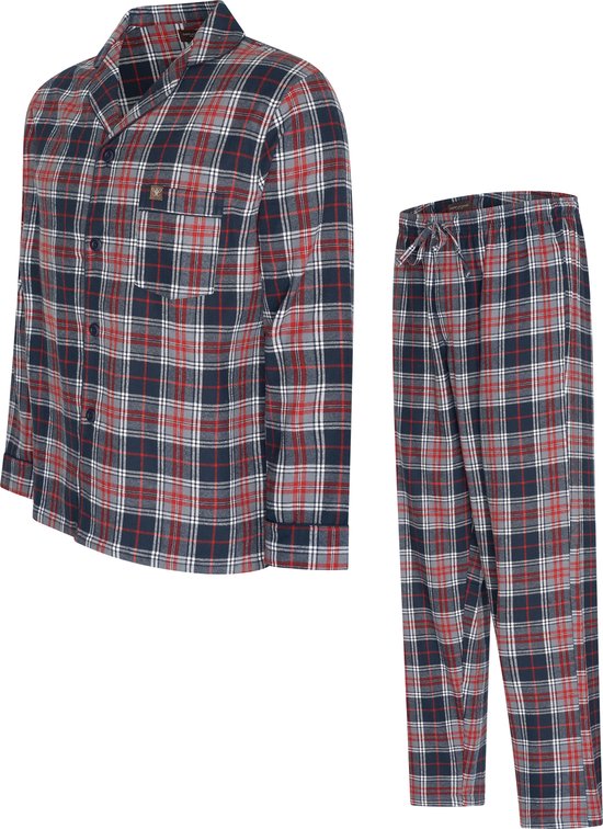 Cappuccino Italia Pyjamaset - 100% Baumwolle - lange Ärmel & Hose - Größe XL - Rot Kleidung