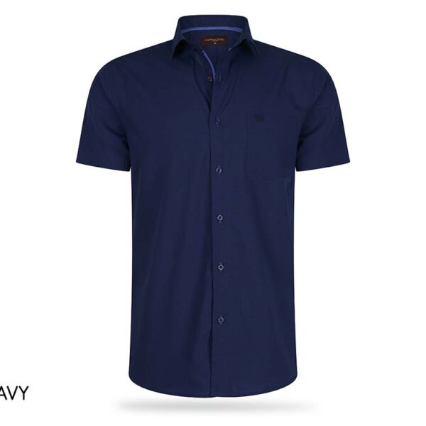 Cappuccino Kurzarmhemd Navy Größe L Kleidung