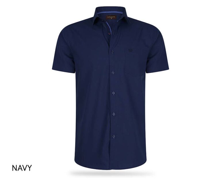 Cappuccino Kurzarmhemd Navy Größe L Kleidung