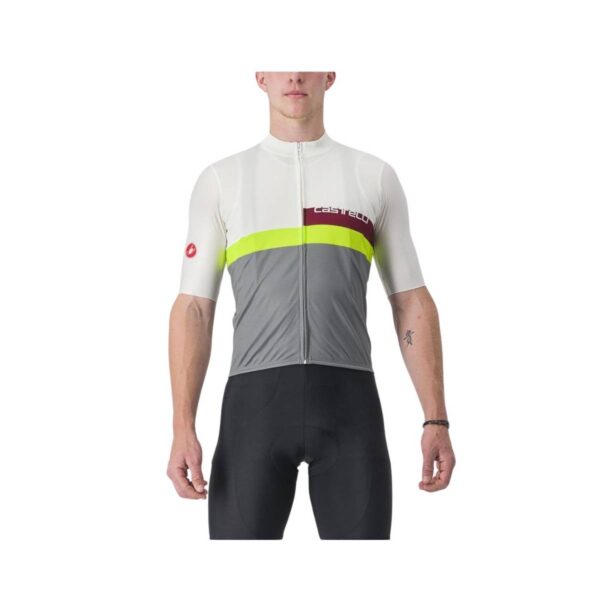 Castelli A Blocco Kurzarmtrikot Weiß Grau