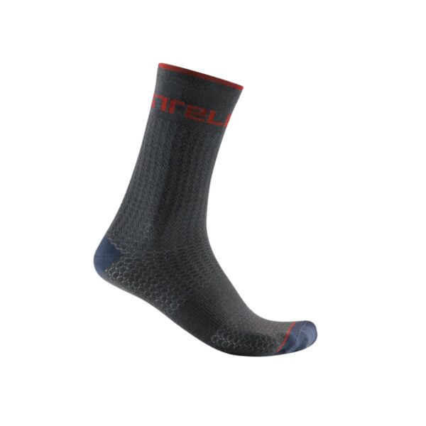 Castelli Distanza 20 Grau Rot Socken