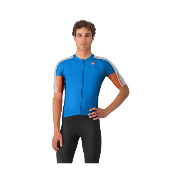 Castelli Entrata 6 Kurzarmtrikot Blau Grau