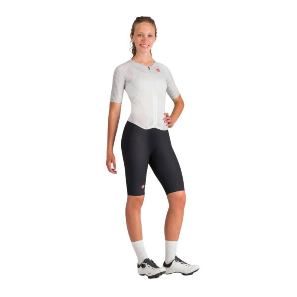 Castelli Integral Free Sanremo 3 Kurzarm Weiß Schwarz Damen Triathlon-Anzug