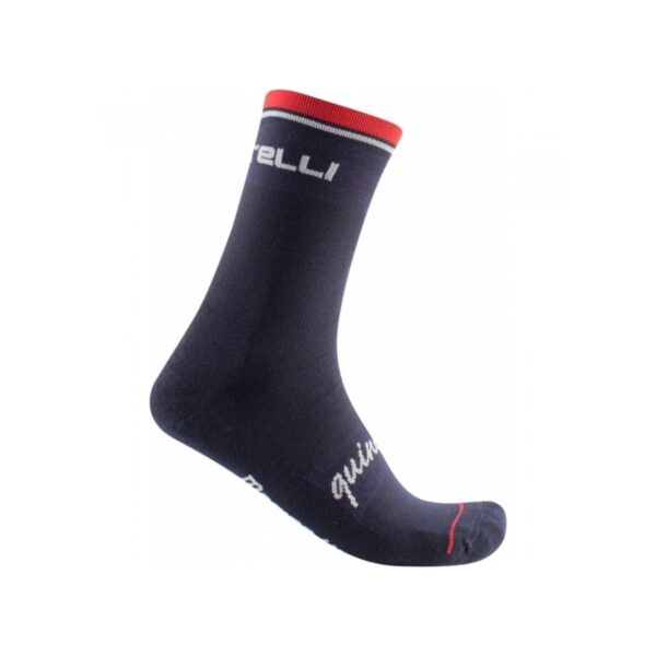 Castelli Quindici Soft Merino Blau Rote Socken
