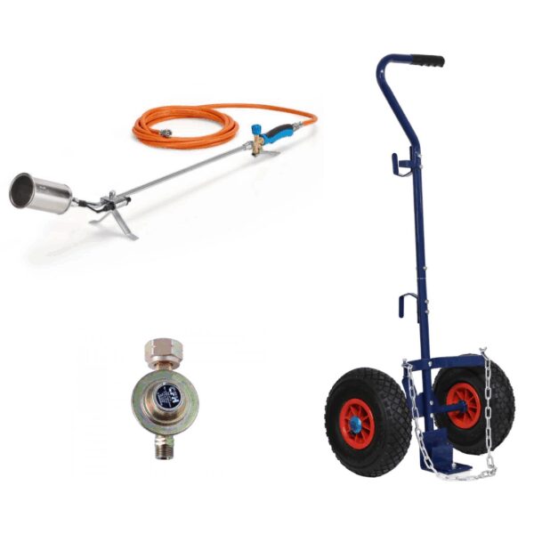 CFH Professional Gasbrenner PZ6500 - 5M Gasschlauch - Inklusive Trolley und Druckregler Haus & Garten