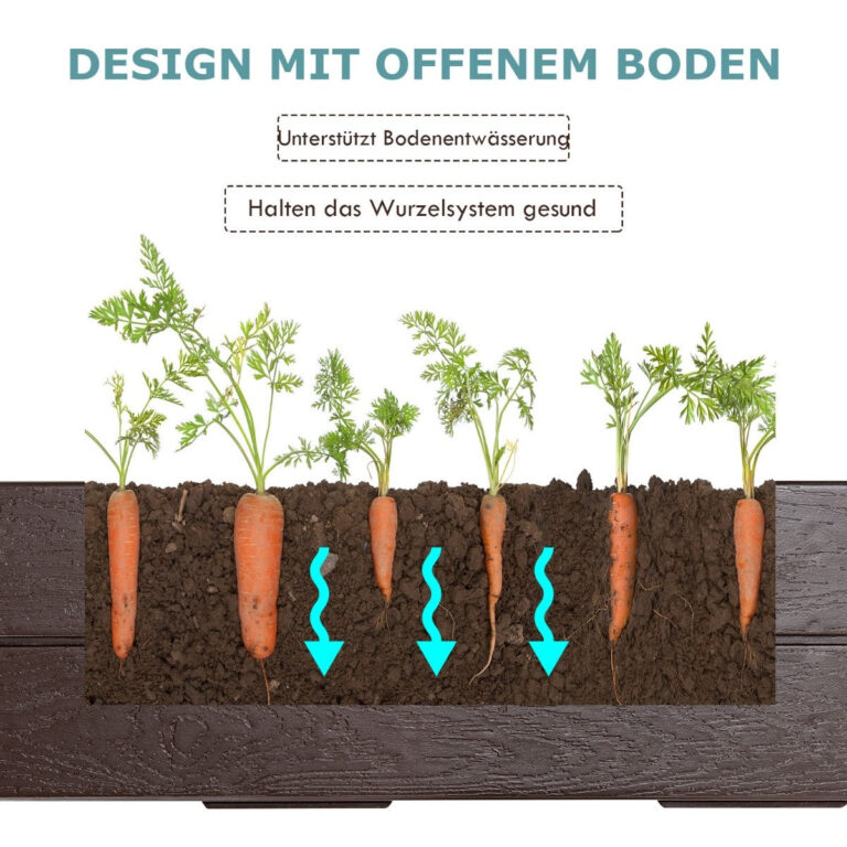 Coast 120 x 120 cm Hochbeet sechseckiger Pflanzkasten für Blumen braun für Blumen Vertaald