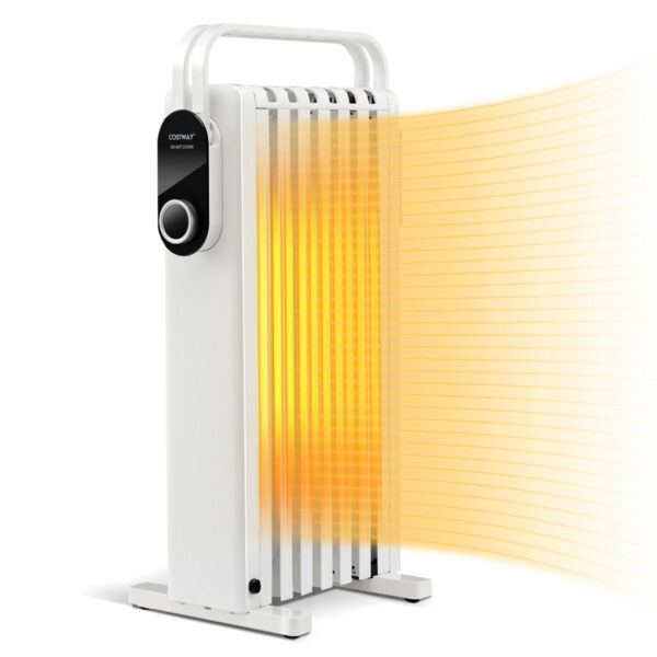 Coast 1500W Oilradiator 7 RIB -radiatoren met 3 verwarmingsniveaus Energiebesparing en oververhitting Bescherming Wit wit Wohnen & Kochen
