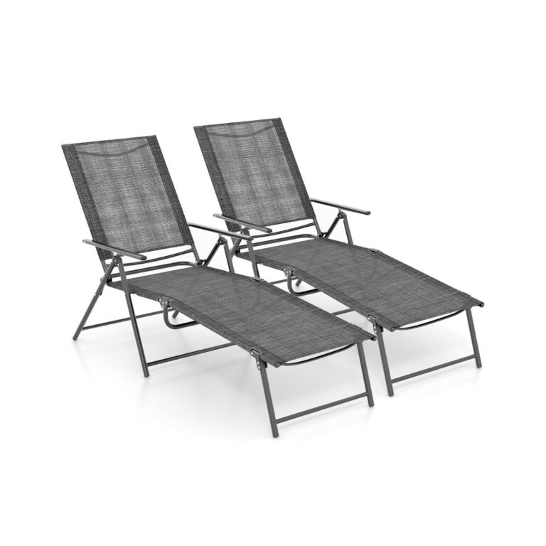Coast 2er-Set Sonnenliegen - klappbar - Grau - 155-189 x 64 x 65-102 cm Vertaald