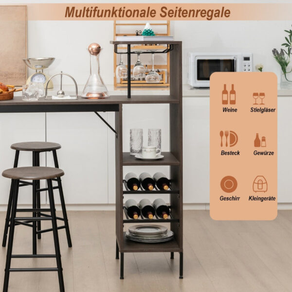 Coast 3-teiliges Beardic & Chair Set Esstisch-Set in Thekenhöhe Braun Vertaald